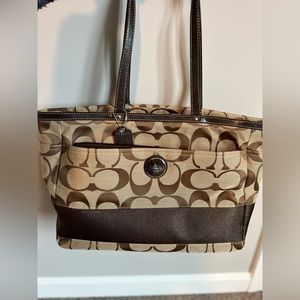 COACH large diaper bag with signature C print